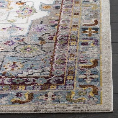 Aria Cream and Multicolor Synthetic 8' x 10' Rectangular Area Rug