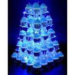 Vdomus 5-Tier Acrylic Cupcake Stand with Blue LED String Lights