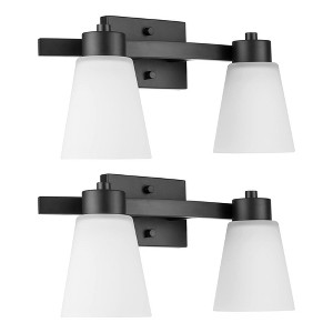 Prominence Home 2 Pack 4 Light Modern Bathroom Vanity Light with Frosted Glass - 1 of 4