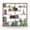 Wood Frame Etagere Open Back 6 Shelves Bookcase Industrial Bookshelf for Office and Living Rooms Bookcases Large Bookshelf Organizer, Walnut/Yellow - 3 of 4