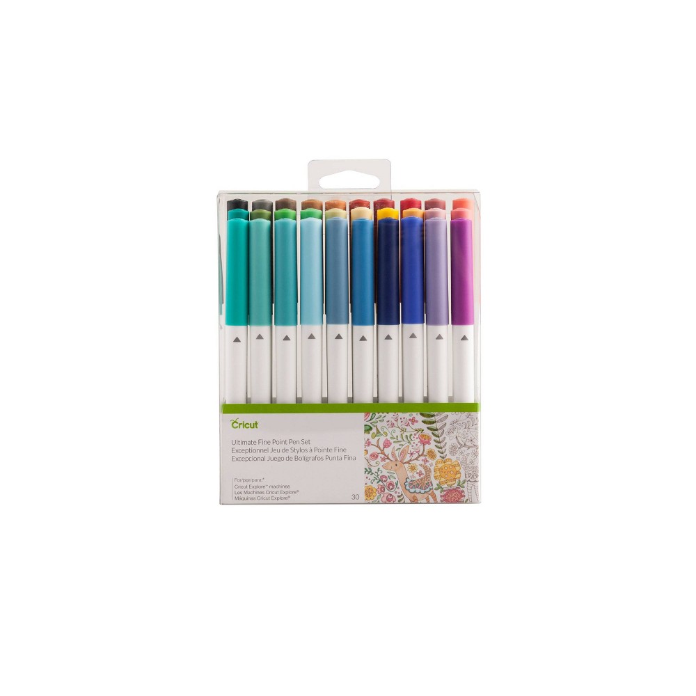 Cricut 30ct Ultimate Fine Point Pen Set: Multicolored 0.4mm Plastic Point Pens for Cricut Maker 3 & Art Stationery