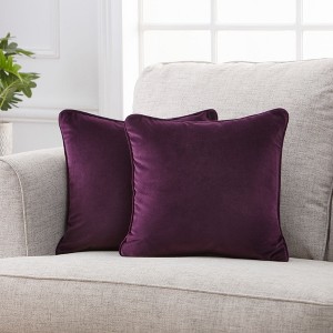 Chanasya Plush Velvet Square Throw Pillow Cover - 2-Piece Set - 1 of 1