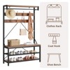 40''Coat Rack, 3-in-1 Hall Tree with Shoe Bench - 4 of 4