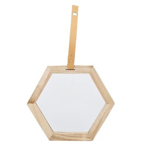 FURNIinspire Decorative Wall Mirrors Geometric Hexagon Mirror for Modern Home Decor, beige brown, 11.5"*1.5"*1.5" - 1 of 4