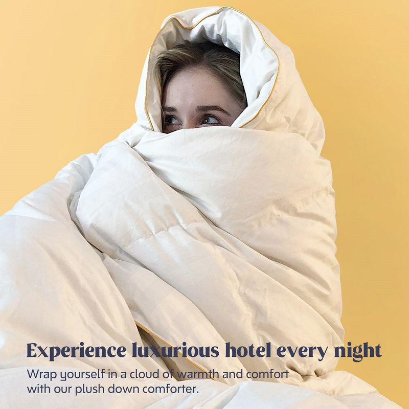 Puredown All Season White Down Comforter with Sewn-through Box Construction, 3 of 8