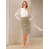 Hobemty Women's Wear to Work Elastic High Waist Pleated Bodycon Midi Skirts - 2 of 4
