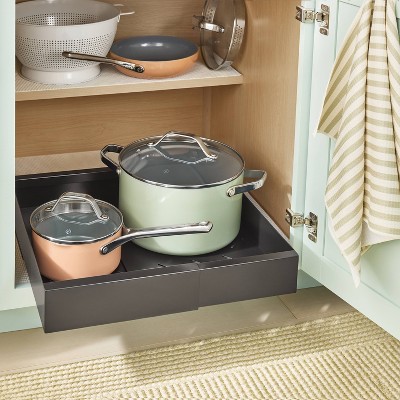 Metal Expandable Pull Out Drawer Adhesive Black - Brightroom