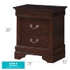 HomeStock Cappuccino Nightstand 24x21x16 with Two Drawers, Compact Bedside Table for Bedroom Storage and Stylish Modern Furniture - 2 of 4