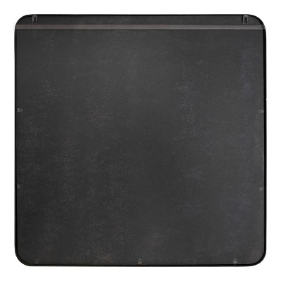 Armenta Industrial Square Dark Charcoal Gray Metal Framed Vanity Mirror 28"x28"