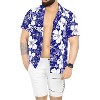 LA LEELA Mens Hawaiian Shirts Short Sleeve Button Down Shirt Floral Shirt Men Boho Holiday Casual Summer Beach Shirts for Men Funny - 2 of 4
