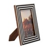 Sagebrook Home 4" x 6" Decorative Photo Frame - Contemporary Polyresin Black and White Dimensional Line Design Picture Frame - Home - 2 of 4