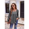 Zeagoo Long Sleeve Shirts for Women Square Neck Pleated Tunic Tops Loose Fit Fashion Blouses - 4 of 4