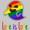 Adult Design By Humans Happy Ghost Love is Love Pride By T-Shirt - 2 of 2