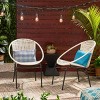 Coolbibila-Patio Chair Set Of 2, Arm Chairs With Back, Dining Chairs Set Made Of Wicker, Modern Dining Chairs With Arms - 3 of 4