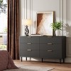Modern Fluted 6-Drawer Dresser – Wide Chest with Metal Handles & Legs, Wooden Dresser TV Stand, Clothes Storage Organizer for Bedroom, Living Room - 2 of 4