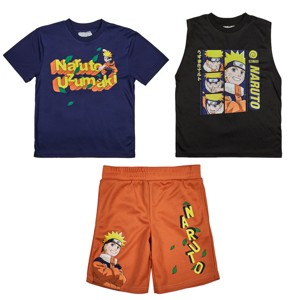 Bioworld 3-Pack Boy's Short Sleeve Tee, Muscle Tank, Athletic Shorts Set - 1 of 4
