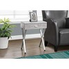Monarch Specialties Accent Table Side End Nightstand Lamp Storage Drawer Living Room Bedroom Metal Laminate Grey Chrome Contemporary Modern - 2 of 4