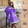 Tirrinia Women Men Blanket Hoodie Oversized Sweatshirts, Fluffy Fleece Plush Blanket Wearable, Cozy Gift for Family College Woman Men - 2 of 4