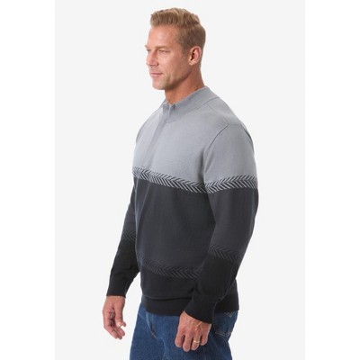 KingSize Quarter Zip Mock Neck Lightweight Sweater