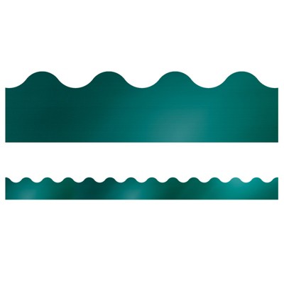 Carson Dellosa Education Sparkle + Shine Teal Foil Scalloped Border, 39 Feet (Pack of 6)