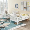 NicBex Twin over Twin Bunk Bed Convertible Design Wood Frame Bed Frame with Storage Stairs and Full Length Guardrail, No Box Spring Required - 2 of 4