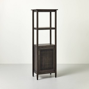Wood & Cane Bathroom Storage Cabinet - Hearth & Hand™ with Magnolia - 1 of 4