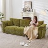 98.5" Contemporary 3-Seater Linen Sofa with Soft Arm Pillows & 3 Cushions (Beige) - 2 of 4