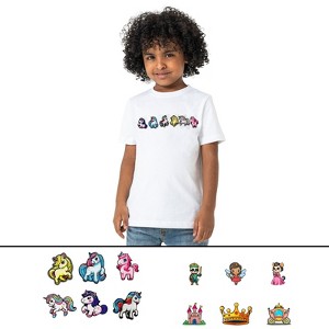 Rabble Kids' Unicorn Fairy Tale Tshirt Bundle – Custom Shirt with 12 Dabblz Velcro Patches - 1 of 4