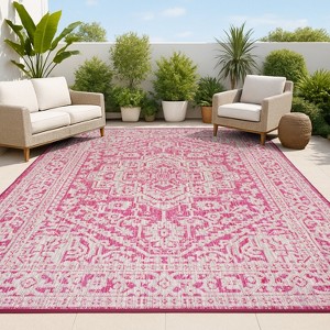 JONATHAN Y Sinjuri Medallion Textured Weave Indoor/Outdoor Area Rug - 1 of 4