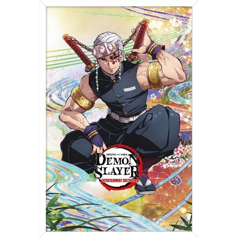 Demon Slayer: Mugen Train - Kyojuro Rengoku One Sheet Wall Poster, 22.375  x 34 Framed 