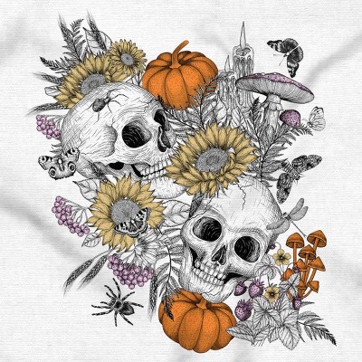 Fall Autumn Skulls Flowers Tattoo Hoodie Sweatshirt Women Brisco Brands