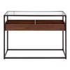 Display Contemporary Console Table, Metal & Natural Wood with Clear Glass - 4 of 4