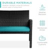 Best Choice Products 4-Piece Outdoor Wicker Patio Conversation Furniture Set w/ Table, Cushions - 3 of 4