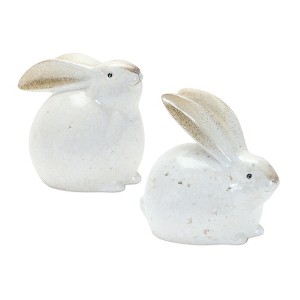 Terra Cotta Bunny Christmas Accents for Spring or Easter Decorating (Set of 4) by Melrose - 1 of 4