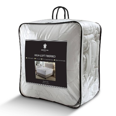 Full Size White Polyester Featherbed with Gathered Embellishment