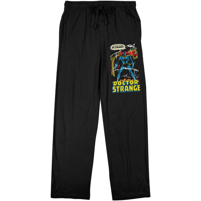 Marvel Comics Presents Dr. Strange Men's Black Sleep Pajama Pants, 1 of 4
