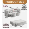 Modern Floor Sofa with 2 Pillows,Convertible Teddy Fabric Foam-Filled Sleeper Sofa Bed,15" Full Size Folding Mattress - Leovsnove - 3 of 4