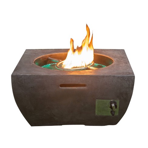 20lb Gas Fire Pit With Fountain And Led Light Black Infinity