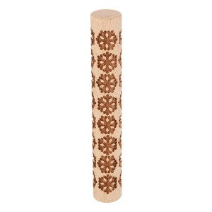 Unique Bargains Wood Clay Grain Texture Carved Fine Baking DIY Rolling Pins - 1 of 4