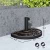 20lbs Half Round Patio Umbrella Base Outdoor Decorative Resin Parasol Stand Holder for 1.5", 1.9" Pole, for Lawn, Deck, Garden - 3 of 4