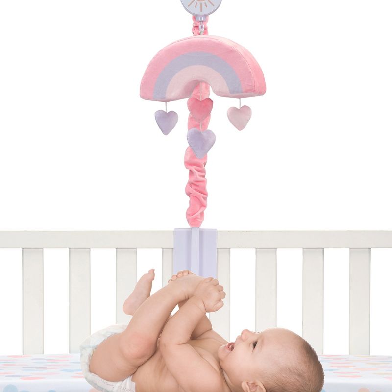 Bedtime Originals Rainbow Hearts Musical Baby Crib Mobile - Pink, Purple, Love, 2 of 9
