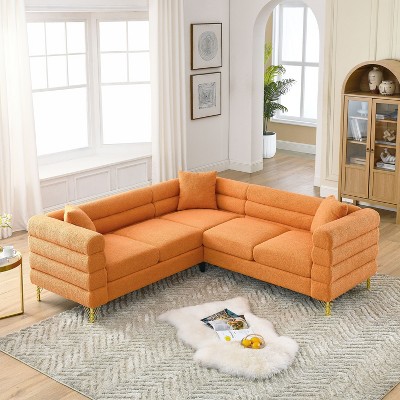 VYNXARIA 81.5-Inch Oversized Corner Sofa, L-Shaped Sectional Couch, 5-Seater Corner Sofas with 3 Cushions