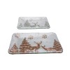 Transpac Glass 12.2 in. Multicolor Christmas Winter Landscape Scene Platter Set of 2 - 2 of 4