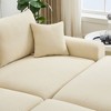 82" Corduroy Sectional Sofa Bed with Pillows & Ottomans - 4 of 4
