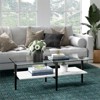 47" Black Bronze Coffee Table with Faux Marble Shelf - Henn&Hart - 4 of 4