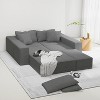 TiramisuBest 132" Modular L-Shaped Upholstered Sectional Sofa Set w/ 6 Pillows & Free Combination for Living Room & Bedroom,Grey - 2 of 4