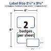 Avery Flexible Printable Name Tags, 2-1/3" x 3-3/8", White with Blue Border, 40 Removable Name Badges (05151) - 3 of 4
