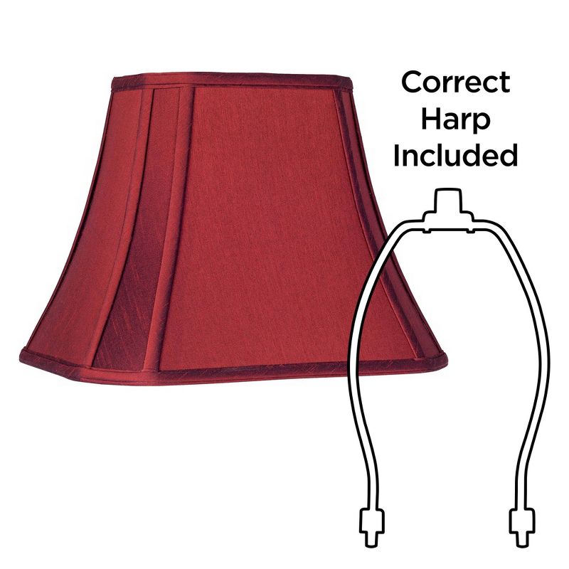 Springcrest Crimson Red Cut-Corner Medium Lamp Shade 8" Wide and 6" Deep at Top x 14" Wide and 11" Deep at Bottom x 11" High (Spider) Replacement, 5 of 6