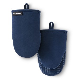 KITCHENAID Gourmet Series Gridlines Mini Oven Mitts 2-Pack Set - 1 of 4