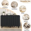 Minimalist Shoe Storage Cabinets With Adjustable Shelves,Storage Cabinet With Wave Doors,Sideboard Buffet Cabinet -Maison Boucle - 3 of 4